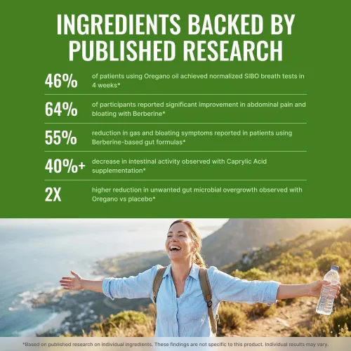 Vista 5 de Approved Science Siboprin - 60 cápsulas - Apoya el equilibrio intestinal, alivia la irritación intestinal, ayuda con calambres e hinchazón - Ácido