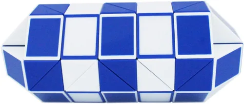 Vista 6 de Mipartebo Magic Snake Cube Twist Puzzle 72 Cuñas Tamaño Grande Azul Juguetes para ansiedad con forma de serpiente, regalos de fiesta para niños