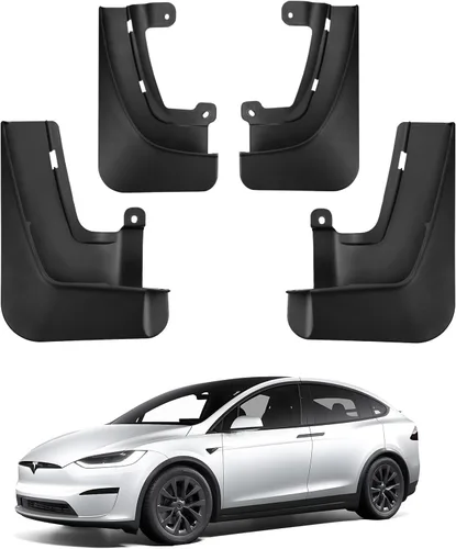 Vista 10 de BASENOR 2017-2023 Tesla Model 3 solapas de barro protectores contra salpicaduras guardabarros (diseño patentado) sin perforación sin cinta