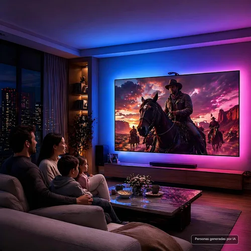 Vista 8 de AOC TV LED Backlight, TV-Sync Lights for 32-50 Inch TVs, 11.5 ft