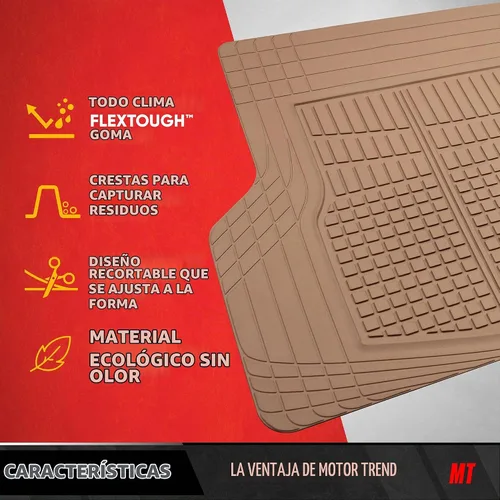 Vista 3 de Motor Trend FlexTough - Tapete de carga trasero, recortable, de alta resistencia para maletero, forro universal de carga trasera, flexible, tapetes