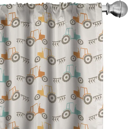 Vista 36 de Lunarable Cortinas con estampado de madera, madera natural rústica con rayas, patrón abstracto ovalado, tema de carpintería, tratamientos