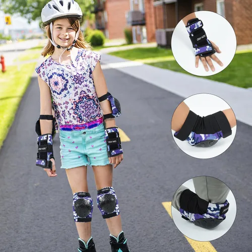 Vista 9 de AIDY-PRO Rodilleras y coderas, equipo de protección, muñequeras de patinaje para patinaje, patinaje, ciclismo, patinaje
