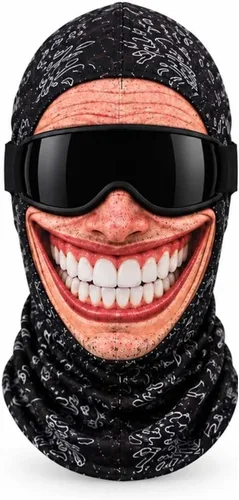 Vista 9 de Pasamontañas, máscara facial de esquí divertida 3D