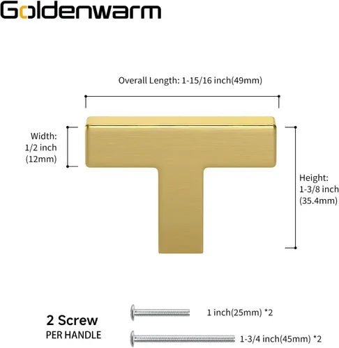 Vista 28 de Goldenwarm Paquete de 10 manijas cuadradas de bronce champán de 3 pulgadas (2.992 in) para armarios de cocina, armarios, aparadores y accesorios