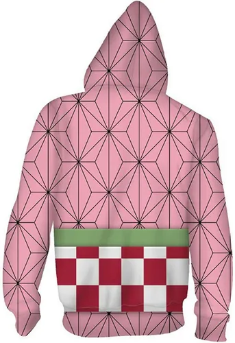 Vista 2 de Cosplay Life Demon Slayer - Sudadera con capucha de anime para Halloween, unisex, con bolsillos tipo canguro