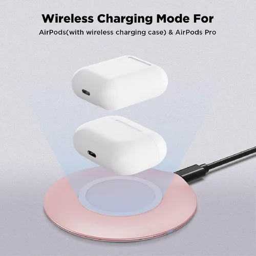 Vista 8 de Cargador inalámbrico de 15 W rosa rápido compatible con T-Mobile REVVL 7 PRO 5G, almohadilla de carga delgada de carga rápida