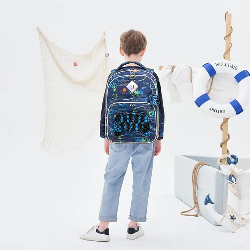 Vista 5 de Meetbelify Mochila para niñas de primaria preescolar para niños de la lonchera para la escuela