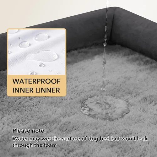 Vista 3 de Camas ortopédicas para perros grandes, sofá de espuma con estructura de huevos impermeable para perros grandes con cómodo refuerzo 91x69 cm, camas