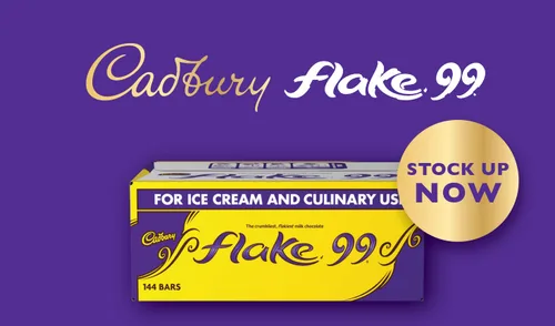 Vista 6 de Cadbury Flake 99 para helados y uso culinario. 1 caja de 144 barras.