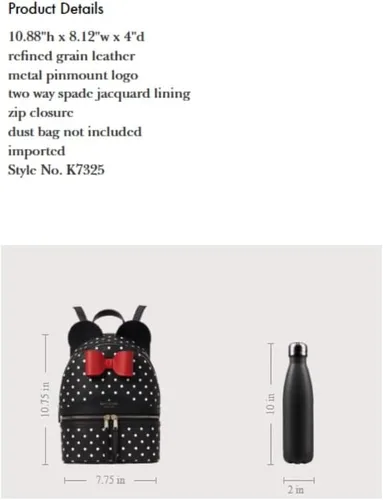 Vista 5 de Kate Spade disney x kate spade new york minnie dome mochila lunares cuero