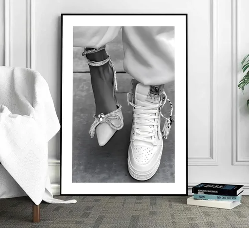 Vista 6 de Póster feminista de moda para adolescentes y niñas, impresión femenina en blanco y negro, cuadro de lienzo ecléctico para decoración de pared