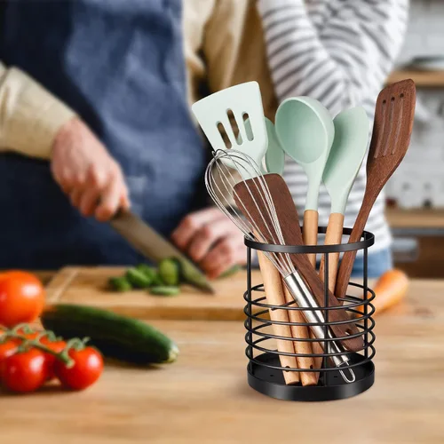 Vista 6 de RedCall Soporte para utensilios para encimera de cocina, soporte de espátula de metal, soporte de utensilios de cocina para cuchara, organizador