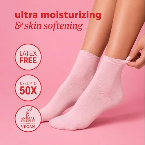 Vista 5 de Onyx Professional Calcetines hidratantes de gel, tratamiento de pies secos de talla única para mujeres u hombres, calcetines de spa hidratantes