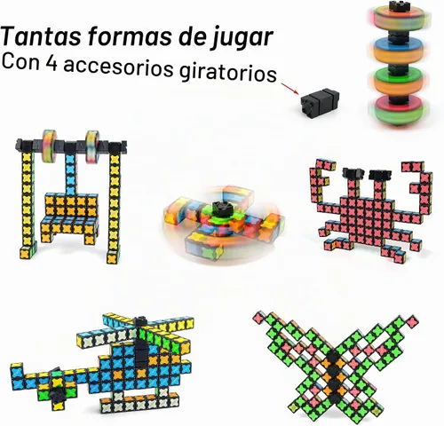 Vista 6 de TOSY Cubo Magnético 4x4 - 70 Bloques, 560 Imanes, Multiuso: Bloques de Construcción Creativos, Fidget Spinner Transformable, Rompecabezas/Cubo Cubo