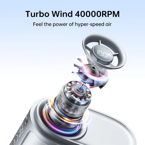 Vista 3 de JISULIFE Ventilador de cuello portátil, 100 velocidades ajustables, enfriamiento de 40000 RPM, mini ventilador personal portátil, recargable por USB