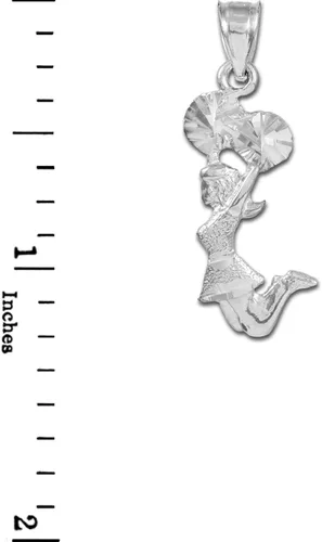 Vista 2 de Sports Charms Colgante de plata de ley 925 con dije de animadora, Plata esterlina