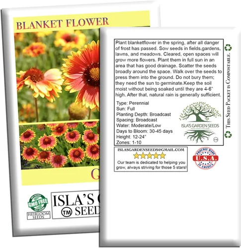 Vista 5 de Blanketflower Gaillardia Seeds (Gaillardia aristata) - Más de 500 semillas de reliquia sin OMG de Isla's Garden Seeds, flores silvestres perennes