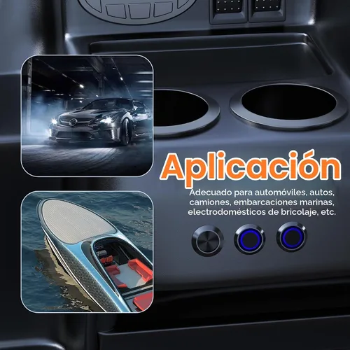 Vista 6 de DaierTek Interruptor de botón momentáneo de 0.630 in, terminales de tornillo de 12 V 5 A, carcasa negra, impermeable, 3A, 250 V, interruptor