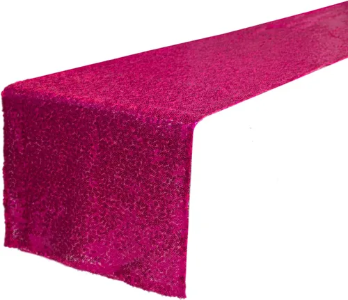 Vista 45 de JYFLZQ Camino de mesa de lentejuelas negras de 12 x 72 pulgadas, manteles de mesa de tela con lentejuelas negras brillantes - Caminos brillantes