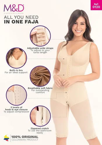 Vista 4 de M&D Fajas Colombianas Reductoras y Moldeadoras Post Surgery Compression Shapewear for Women