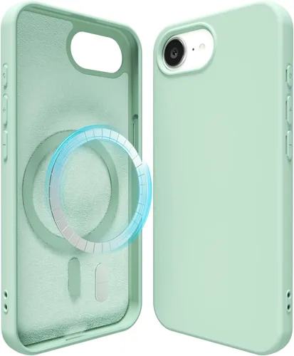 Vista 13 de oakxco Funda de silicona para iPhone 12 Pro Max, magnética, compatible con carga inalámbrica Magsafe, cubierta protectora de goma suave y delgada