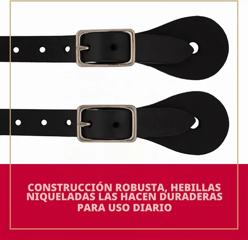 Vista 4 de Weaver Leather Correas de espolón de una sola capa Negro