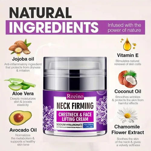 Vista 4 de Crema de colágeno para el rostro y el cuello, crema reafirmante para reducir el cuello de la barbilla doble reafirmante y levantar, crema hidratante