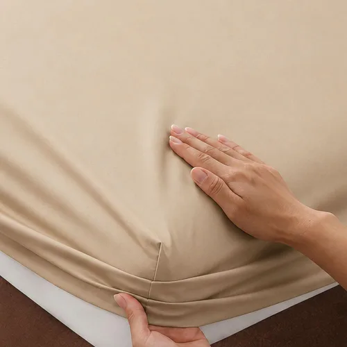 Vista 48 de Sábana bajera ajustable de lujo suave de 600 hilos, 100% algodón egipcio, sábana bajera ajustable individual con elástico alrededor, se adapta a
