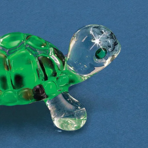 Vista 3 de Glass Baron Figura de tortuga de cristal en miniatura