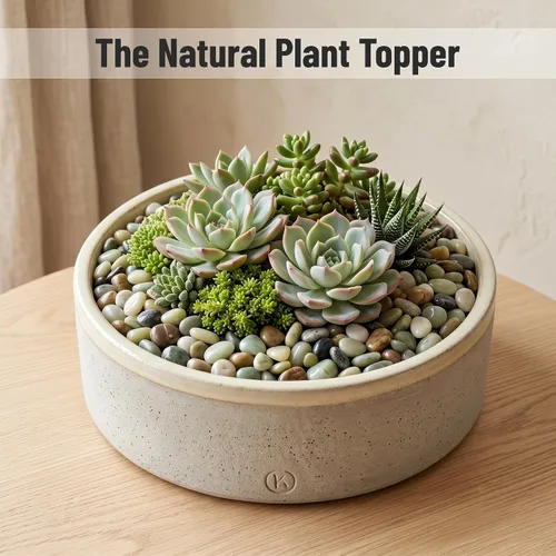Vista 2 de Midwest Hearth - Piedras decorativas de jade para plantas y bonsái, piedras naturales pulidas, tamaño de 3/8 pulgadas (bolsa de 2 libras)