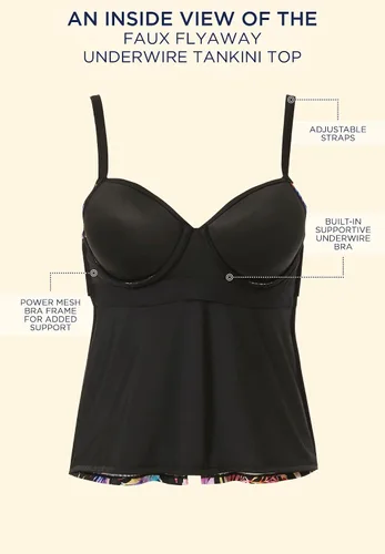 Vista 4 de Swimsuits For All Top tankini de imitación con aros para mujer en talla grande