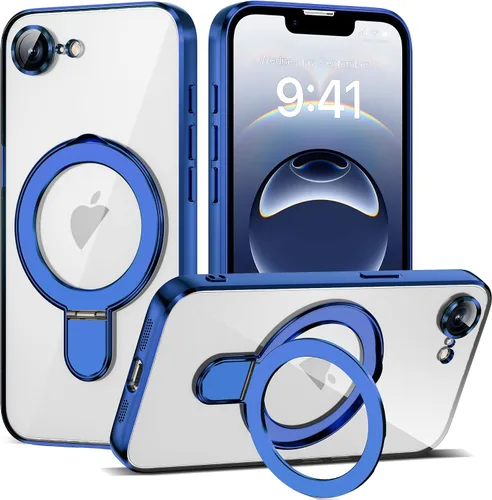 Vista 114 de Funda compatible con iPhone 12 con soporte de anillo magnético invisible [compatible con Mag-Safe] [Protector completo de lente de cámara] Funda