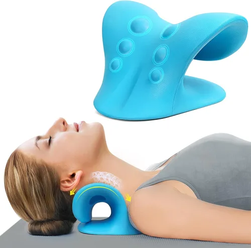 Vista 9 de ComfortLife Estirador de Cuello para Alivio del Dolor, Relajador de Cuello y Hombros, Dispositivo de Tracción Cervical Almohada para Relajación Negro