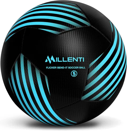 Vista 16 de Balón de fútbol Millenti tamaño 5 – Reverse Bend-It – Balón de fútbol con alta visibilidad, fácil de rastrear – Balones de fútbol oficial con unión
