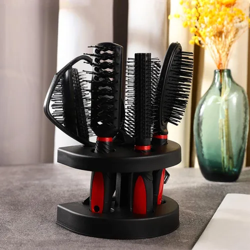 Vista 9 de Zoestar Juego de 5 cepillos y peine para el cabello para mujeres y hombres (A-morado)