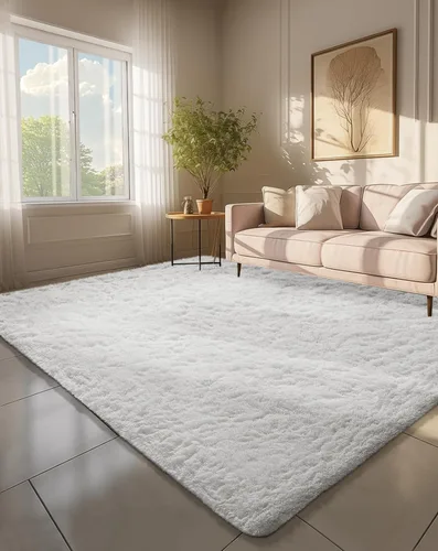 Vista 135 de Ophanie - Alfombras para sala de estar, antideslizante y suave, de felpa grandes y peludas para dormitorio, peludas para niños y niñas, decoración