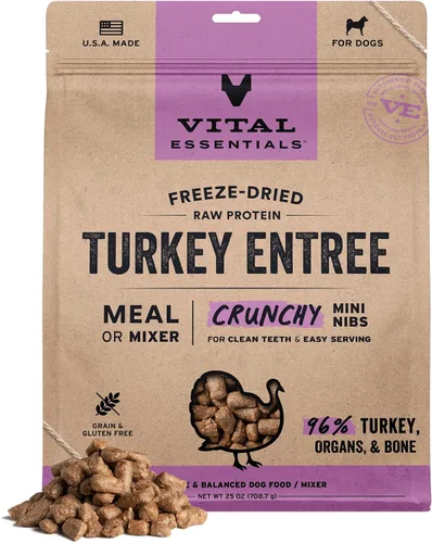 Vista 17 de Vital Essentials Alimento liofilizado para perros, mini puntas de ternera, bolsa de 5.5 onzas Crunchy, Complete Meal or Topper, Made With 96%