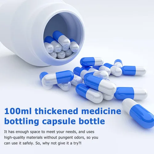 Vista 3 de Healifty 20 Uds. Botella de píldora de medicina de plástico portátil contenedor organizador con tapas para almacenamiento de viaje dispensador