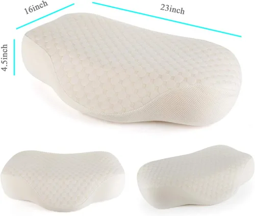 Vista 3 de Tektrum Almohada ergonómica de espuma viscoelástica cervical, almohada de contorno para dolor de cuello y hombros, almohada ortopédica para dormir