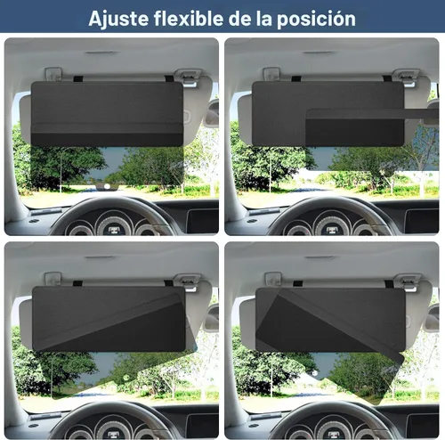 Vista 2 de NAZZO Extensor de visera solar para automóvil, bloqueador solar con lente de parasol de PC, posición ajustable de montaje magnético, protege