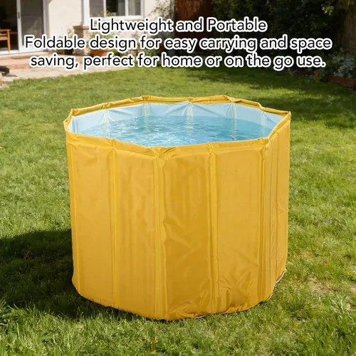 Vista 2 de Bañera inflable para adultos, plegable, 31.50 pulgadas de diámetro Amarillo