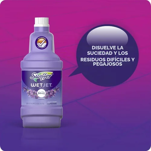 Vista 3 de Recambio de solución limpiadora de pisos Swiffer, lavanda, 42.2 onzas líquidas, paquete de 4