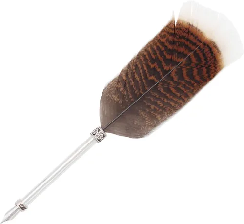 Vista 9 de Gullor Pluma de pluma vintage, pluma de inmersión de plumas naturales con caja de regalo, negro y marrón