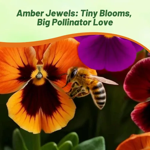 Vista 6 de Outsidepride Amber Jewel Mix Viola - Semillas de pensamiento para plantar, 50 unidades. Flores anuales, extendidas, resistentes al frío y aptas