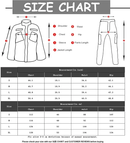 Vista 7 de LANBAOSI Conjunto de uniforme táctico de combate BDU para hombre, camisa militar, chaqueta y pantalones