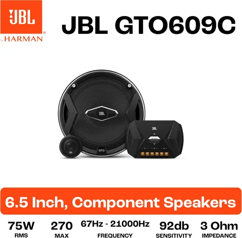 Vista 6 de JBL GTO609C - Sistema de altavoces estéreo de componentes de audio para auto de 6.5 pulgadas y 270 W con tecnología de conos de woofer Plus One