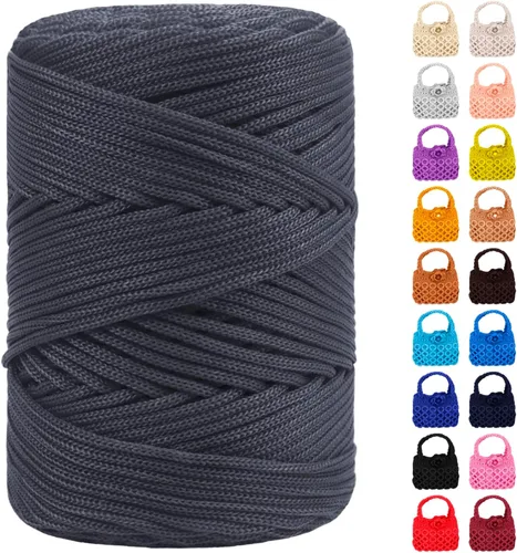 Vista 23 de Cordón de macramé de poliéster de 1/8 pulgadas x 169 metros, cordón de macramé trenzado de polipropileno, hilo de poliéster para tejer bolsos
