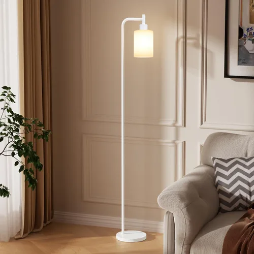 Vista 22 de Ziisee Lámparas de pie para sala de estar - Lámpara de pie con pantalla de vidrio a control remoto, lámpara de pie moderna con bombillas LED