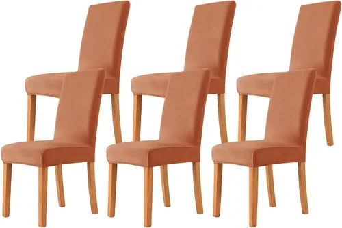Vista 33 de Velvet Chair Covers Beige Gray, Stretch Dining Room Chair Covers 2 Pack, Super Fit Dining Chairs Slipcovers Spandex Washable Kitchen Parson Chair